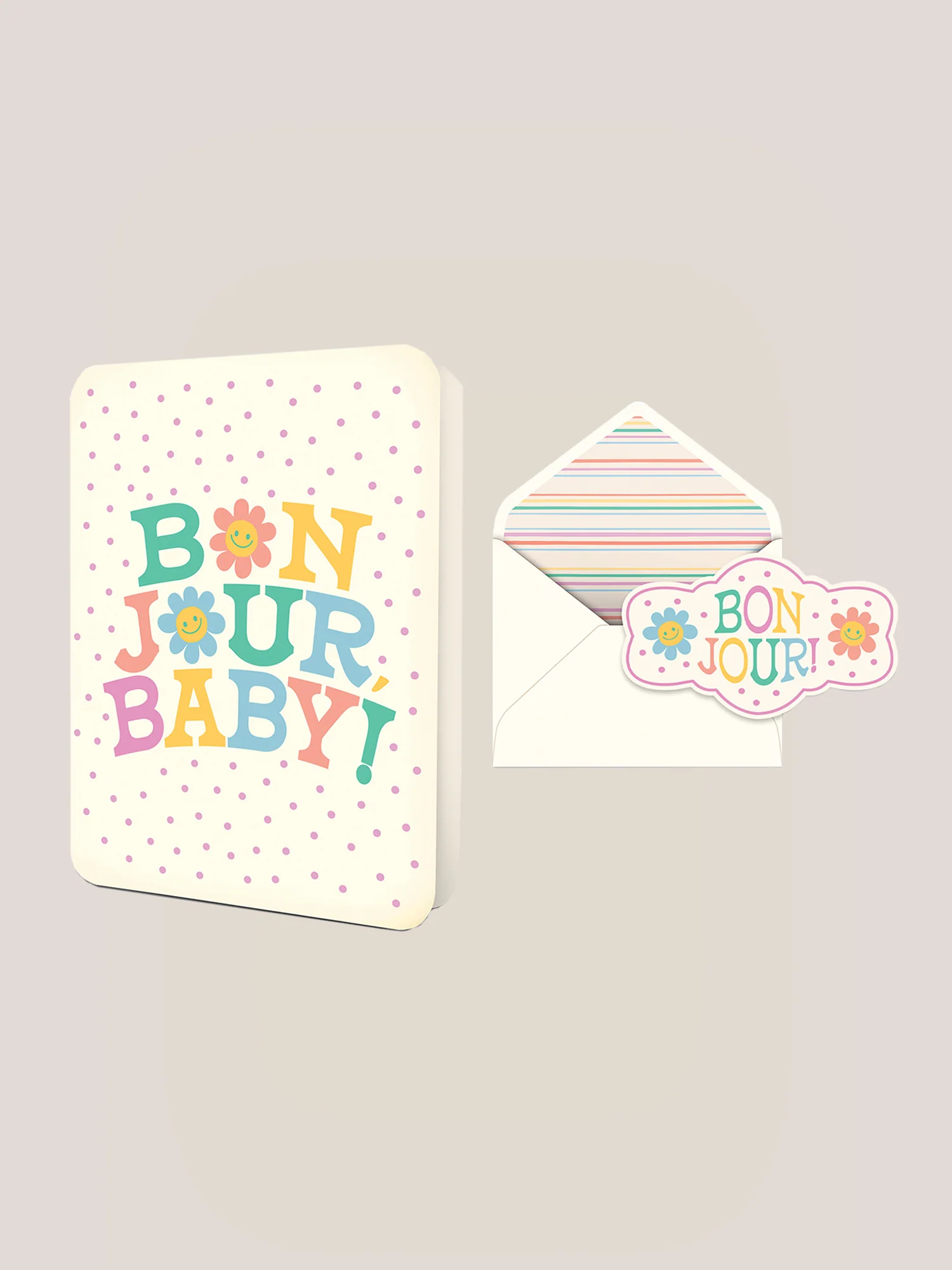 Bonjour, Baby! Deluxe Greeting Card