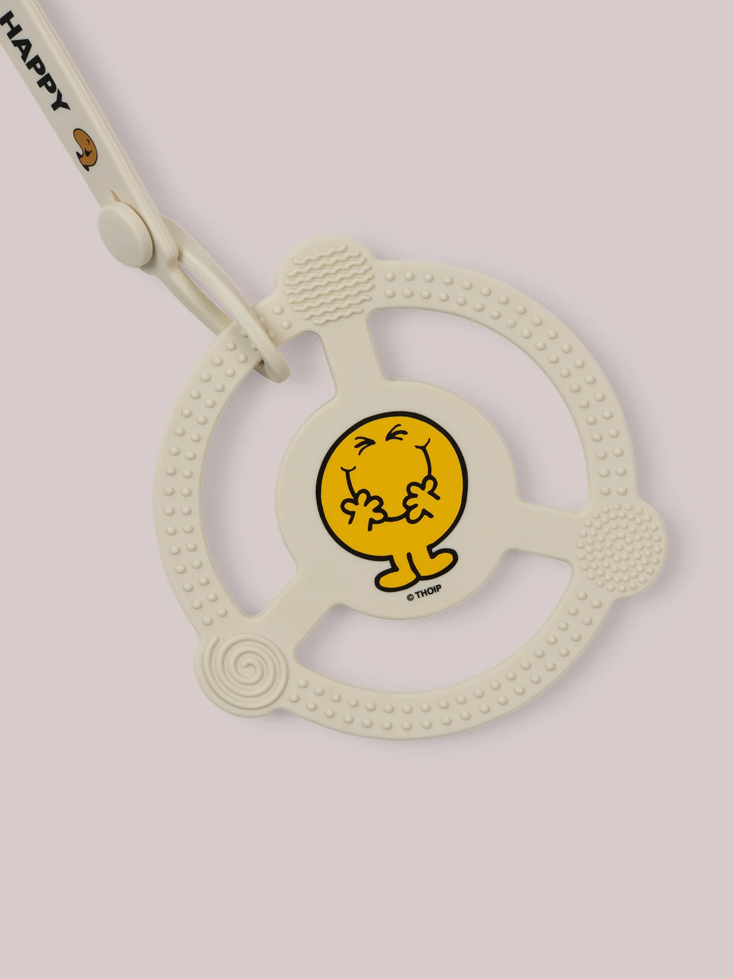 Silicone Teether Ring & Detachable Clip - Mr. Happy&trade; - Image 2